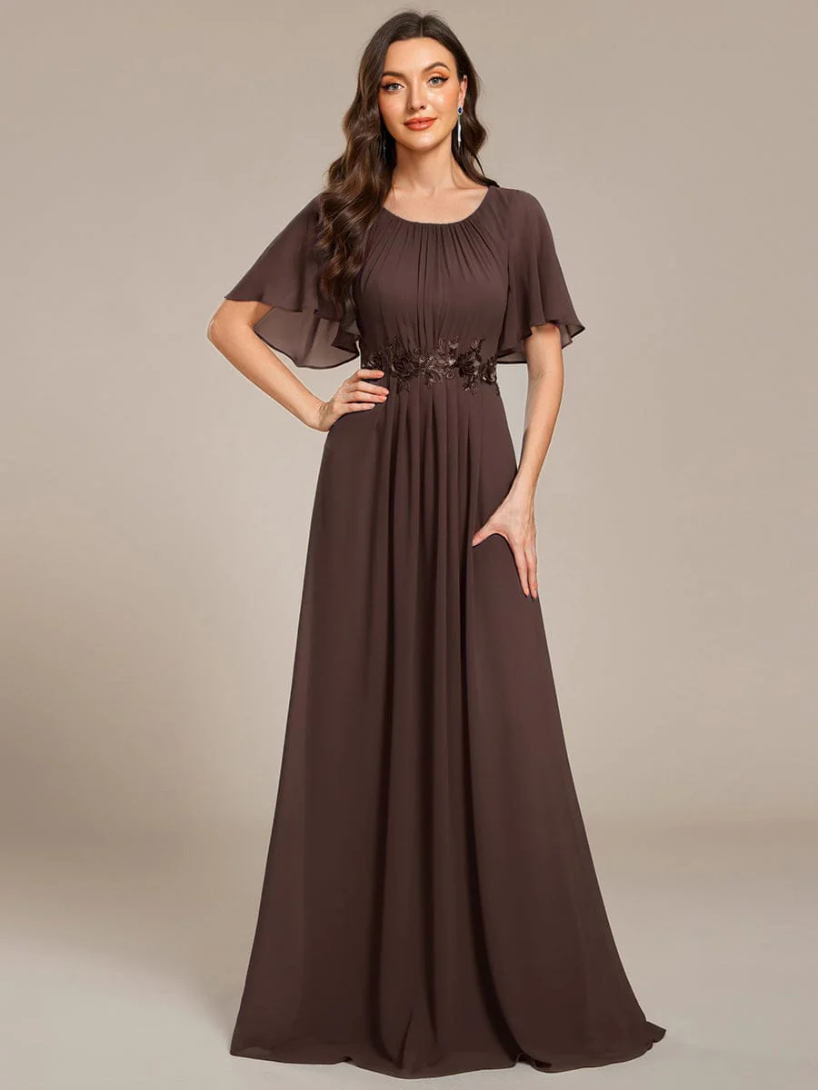 ever ASPYN|Pleated Short Sleeve Ruffled Maxi Evening Dress - Image 161