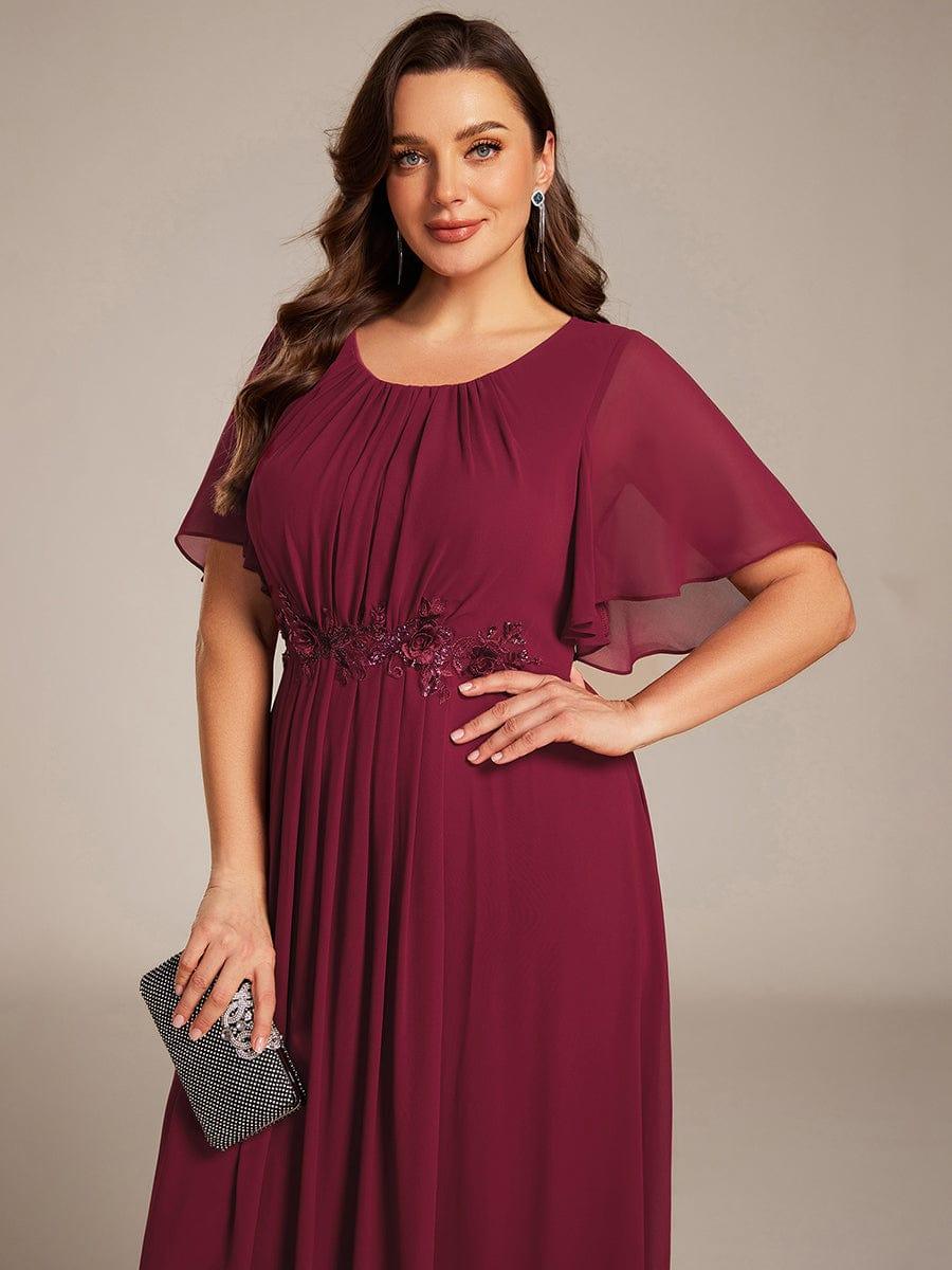 ever ASPYN|Pleated Short Sleeve Ruffled Maxi Evening Dress - Image 28