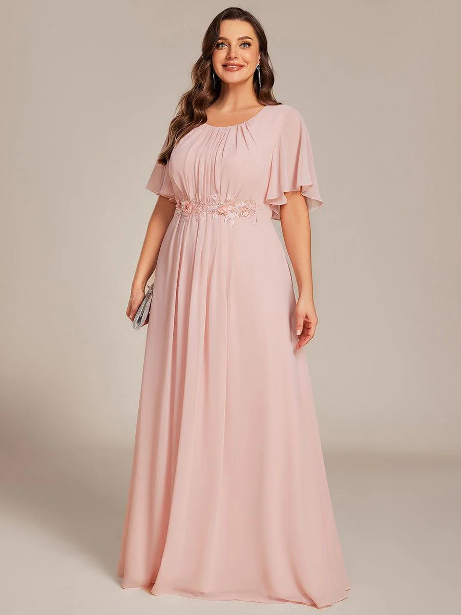 ever ASPYN|Pleated Short Sleeve Ruffled Maxi Evening Dress - Image 39