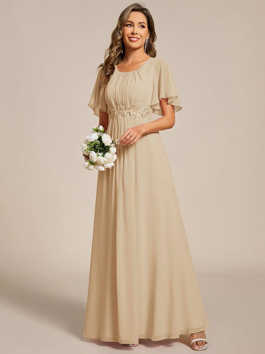 ever ASPYN|Pleated Short Sleeve Ruffled Maxi Evening Dress - Image 51