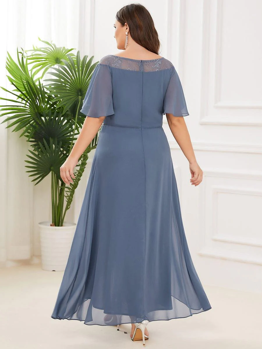 Plus Size A-Line Midi Dress With Asymmetric Hems(Final Sale) - Image 6