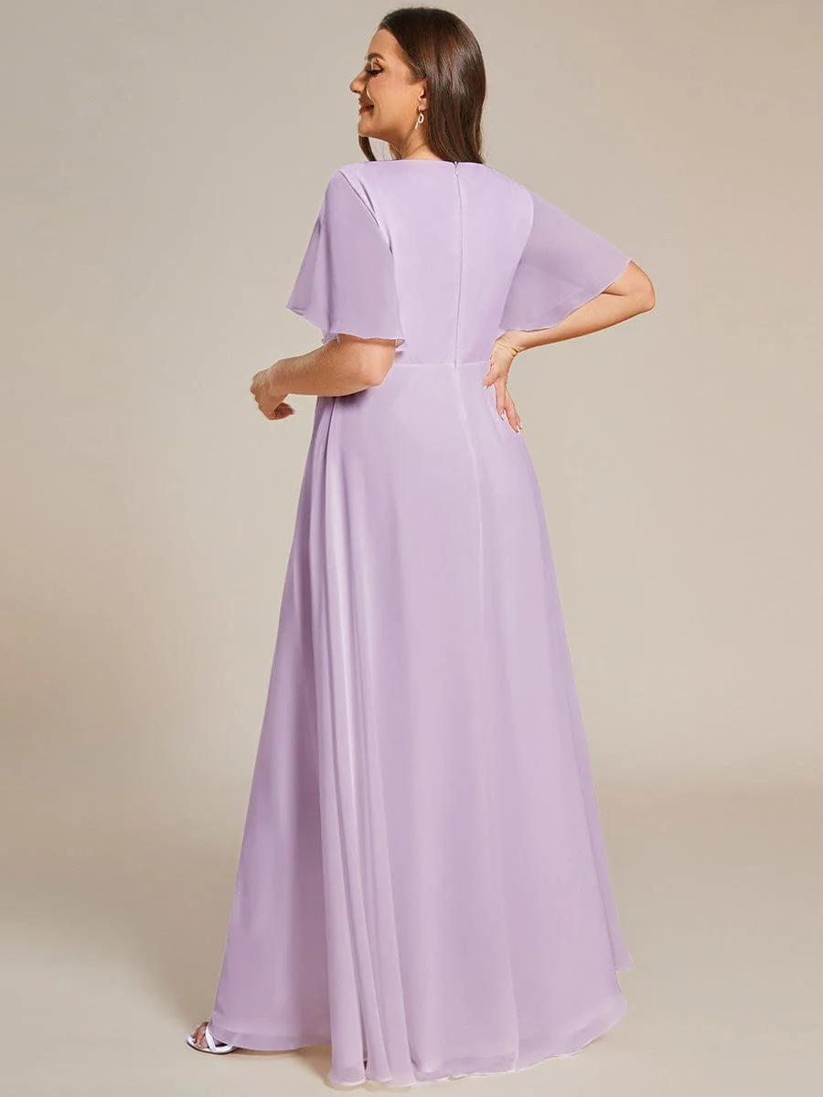 ever IVYROSE|Elegant Chiffon Applique Evening Dress with Flutter Sleeves - Image 185