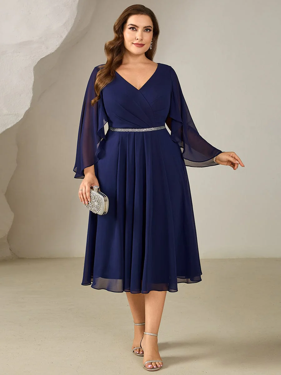 ever WYNN|Plus Size V-Neck Chiffon Wedding Guest Dress - Image 15