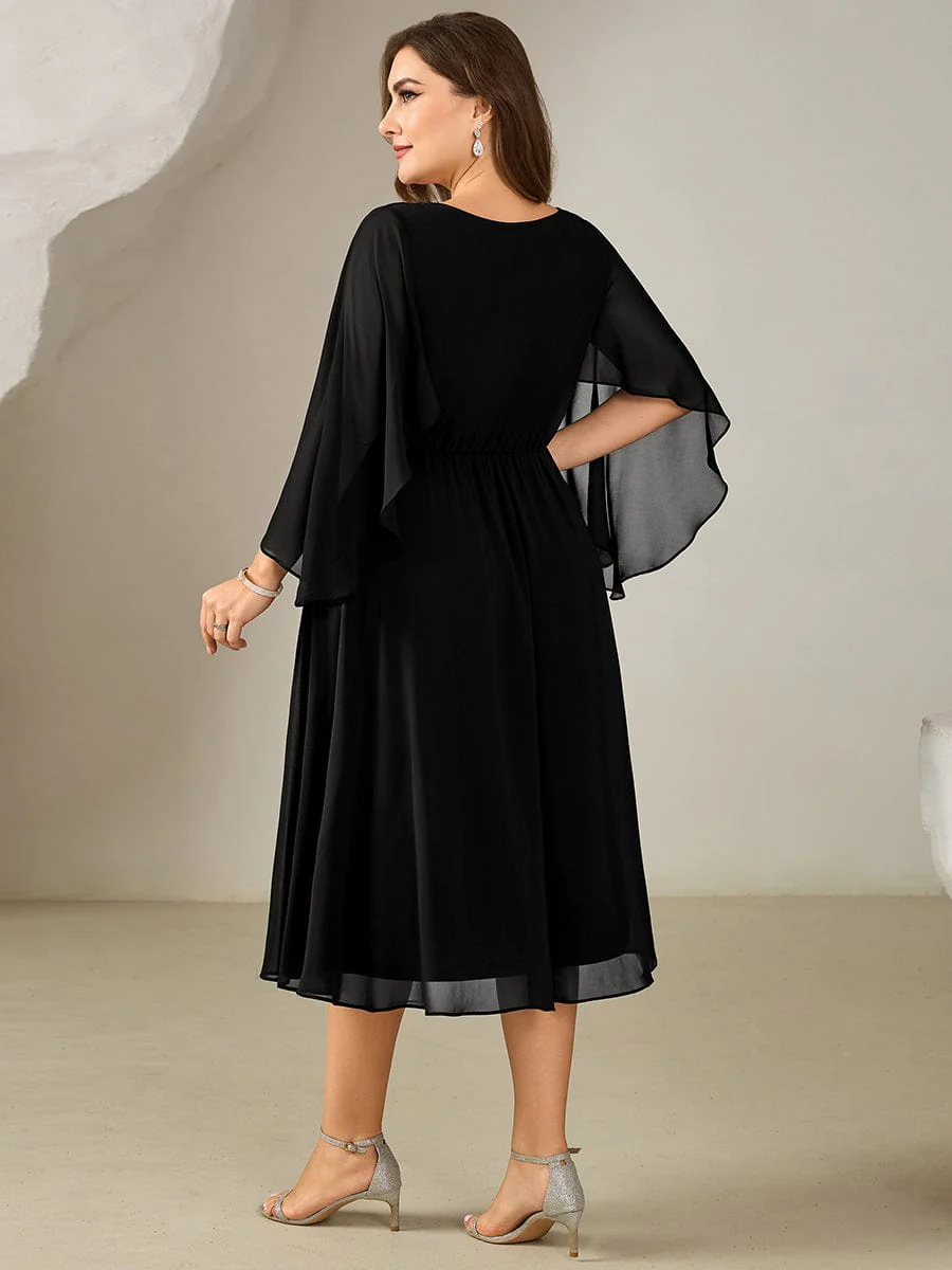 ever WYNN|Plus Size V-Neck Chiffon Wedding Guest Dress - Image 7