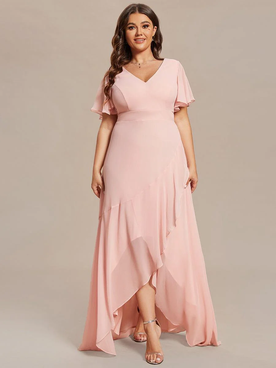 pretty OREE|Plus Size Elegant Lotus Sleeves Chiffon Bridesmaid Dress(Final Sale) - Image 20