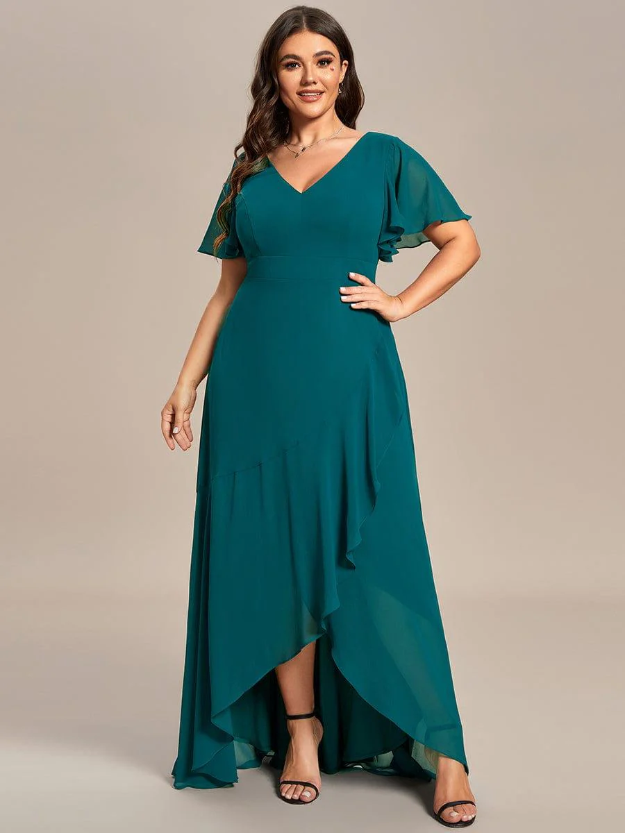 pretty OREE|Plus Size Elegant Lotus Sleeves Chiffon Bridesmaid Dress(Final Sale) - Image 35