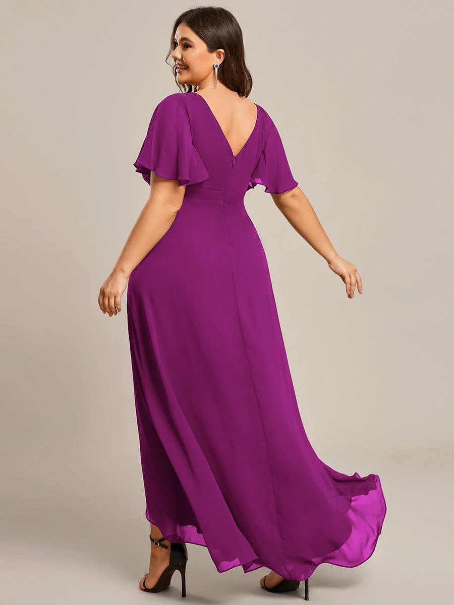 pretty OREE|Plus Size Elegant Lotus Sleeves Chiffon Bridesmaid Dress(Final Sale) - Image 51