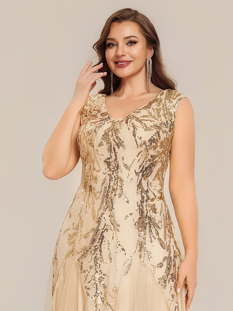 pretty FREYA|Plus Size Embroidered Sequin Cap Sleeve Dress - Image 27