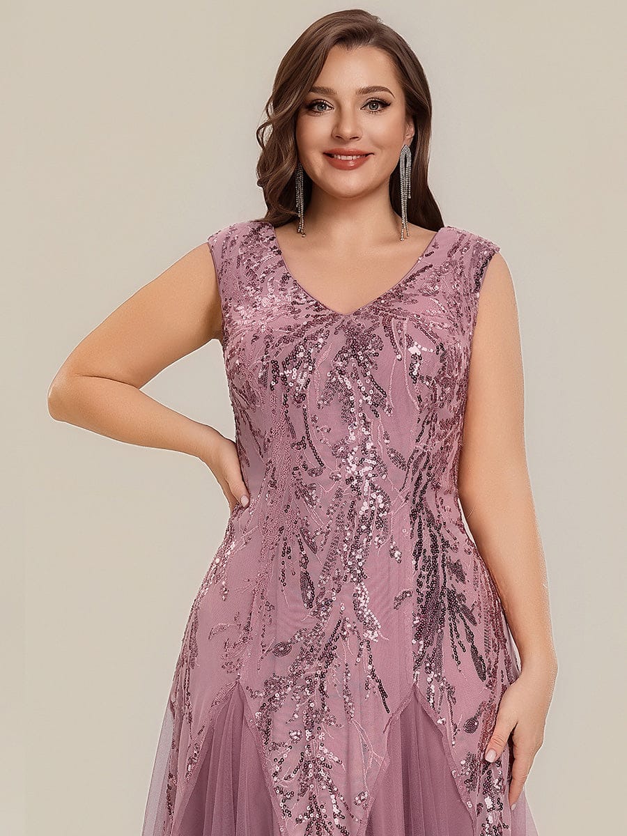 pretty FREYA|Plus Size Embroidered Sequin Cap Sleeve Dress - Image 33