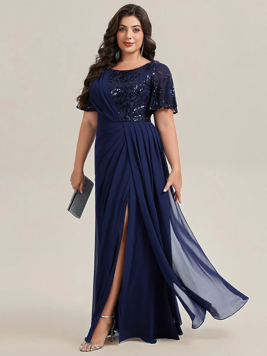 pretty GALE|Plus Size Flowing Ribbons Chiffon Dress - Image 4