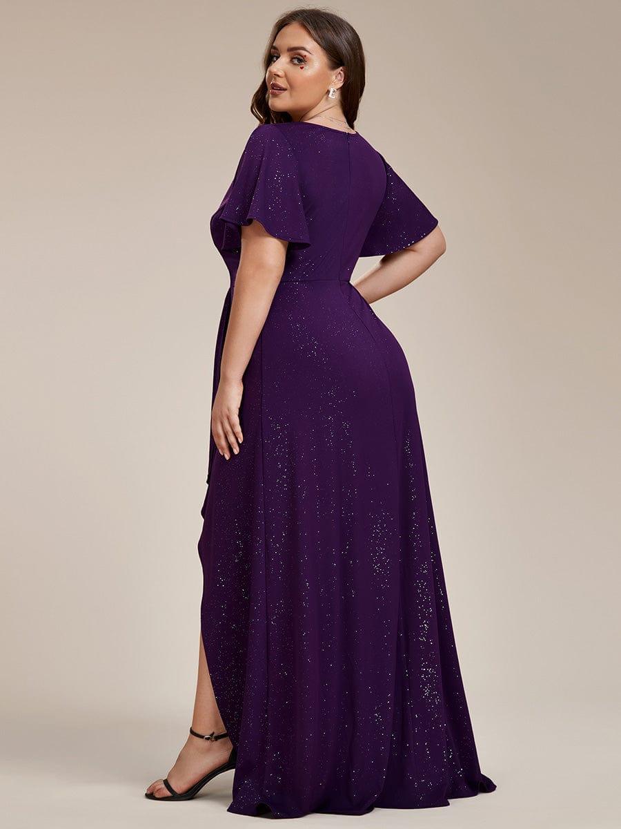 pretty MELODÉ|Plus Size Glittering High-Low Evening Dress with Flutter Sleeves - Image 21