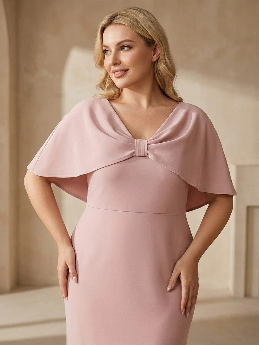 Plus Size Knit Shawl Sleeve Sheath Dress - Image 5