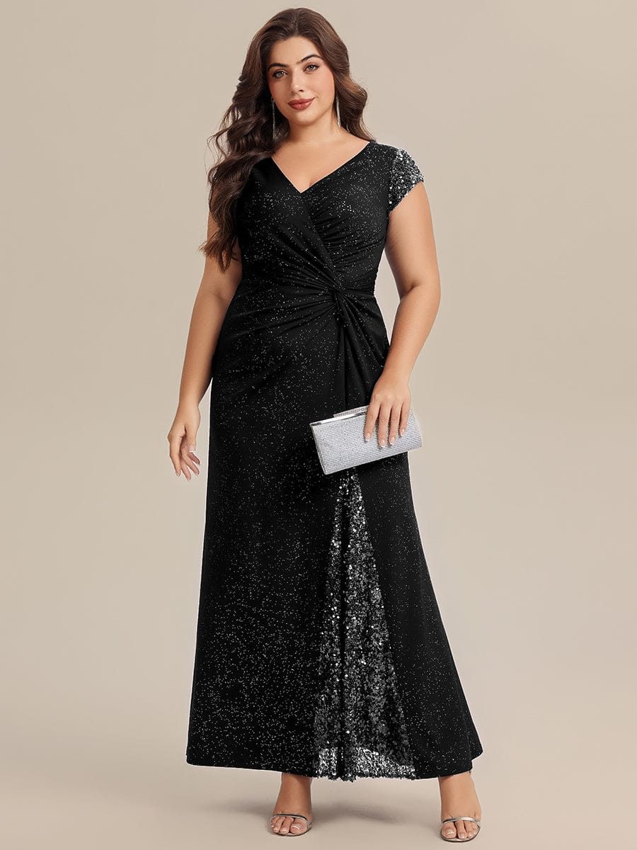 pretty KAIA|Plus Size Knotted Knit Cap Sleeve Dress