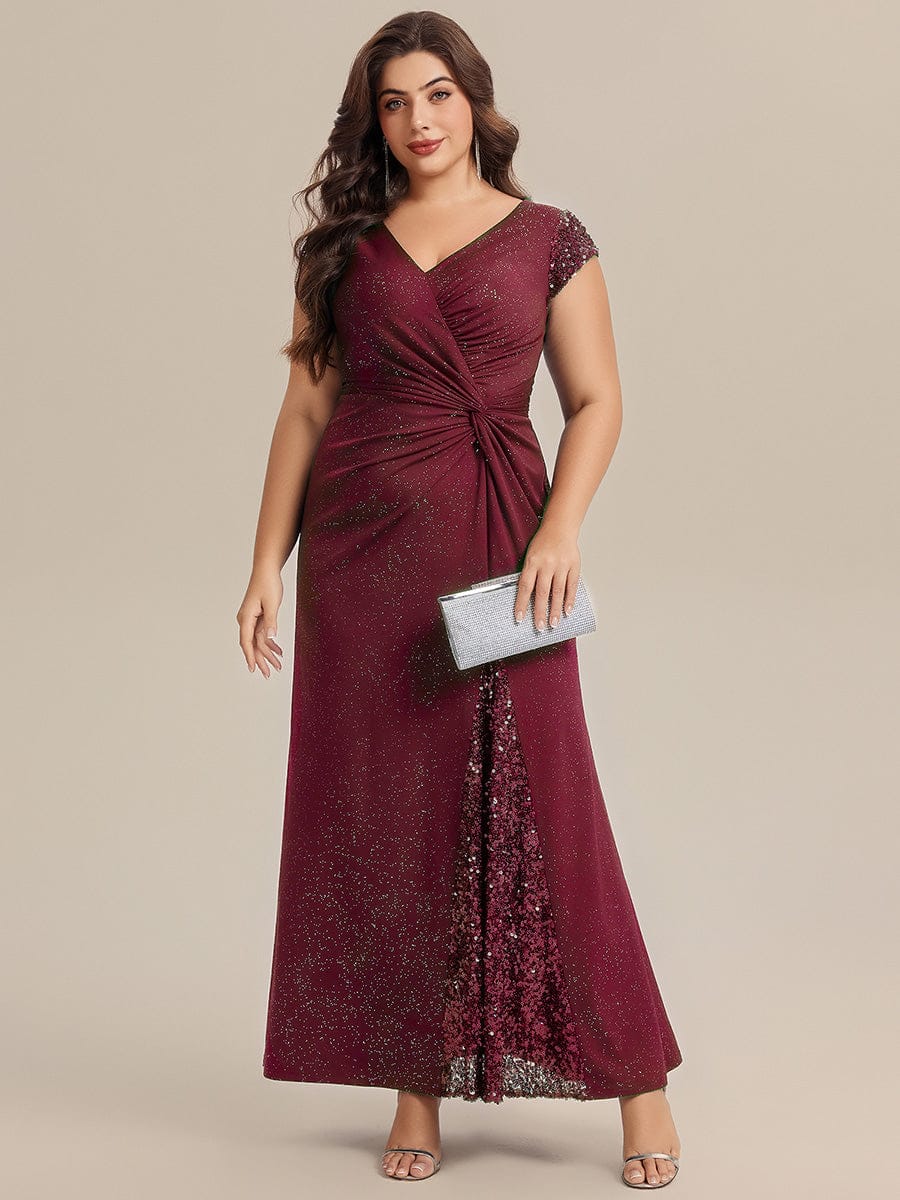 pretty KAIA|Plus Size Knotted Knit Cap Sleeve Dress - Image 13