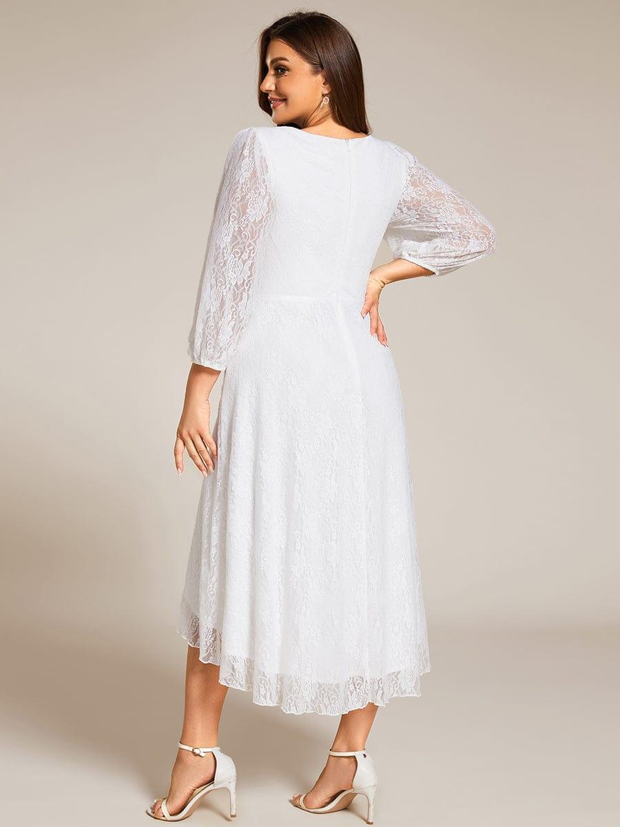 pretty CAMILLE|Plus Size High-Low Lace Wedding Guest Dress(Final Sale) - Image 17