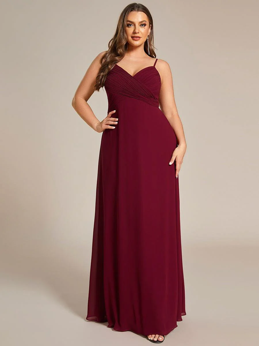 pretty NOVA|Plus Size Pleated Sweetheart Backless Floor Length Bridesmaid Dress - Image 12