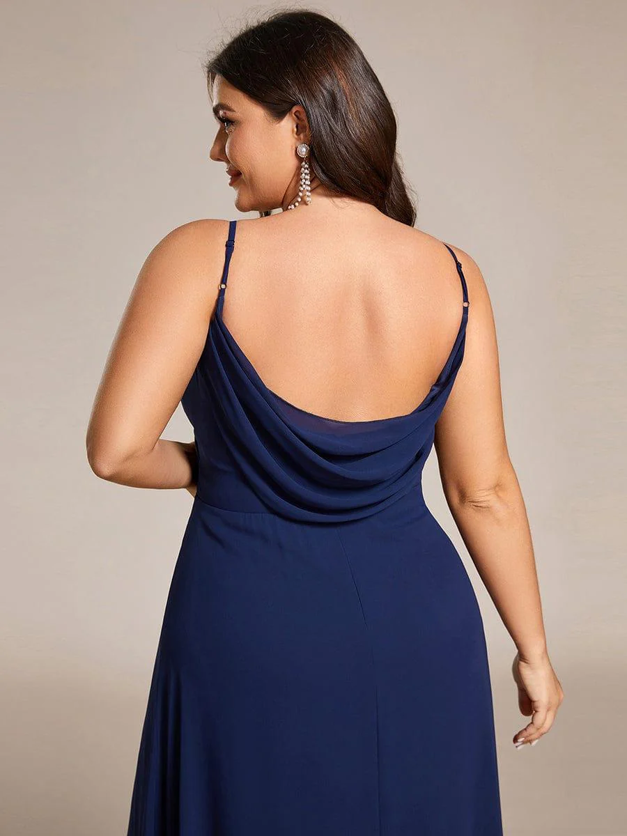 pretty NOVA|Plus Size Pleated Sweetheart Backless Floor Length Bridesmaid Dress - Image 22