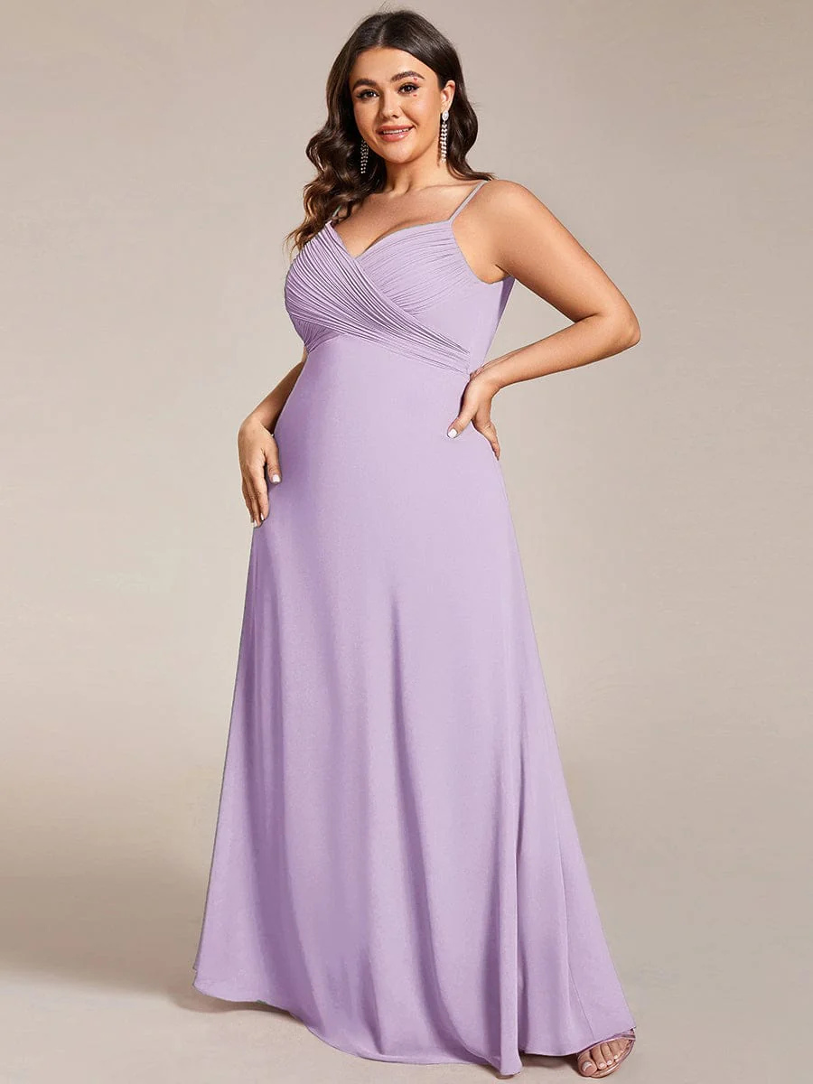 pretty NOVA|Plus Size Pleated Sweetheart Backless Floor Length Bridesmaid Dress - Image 82