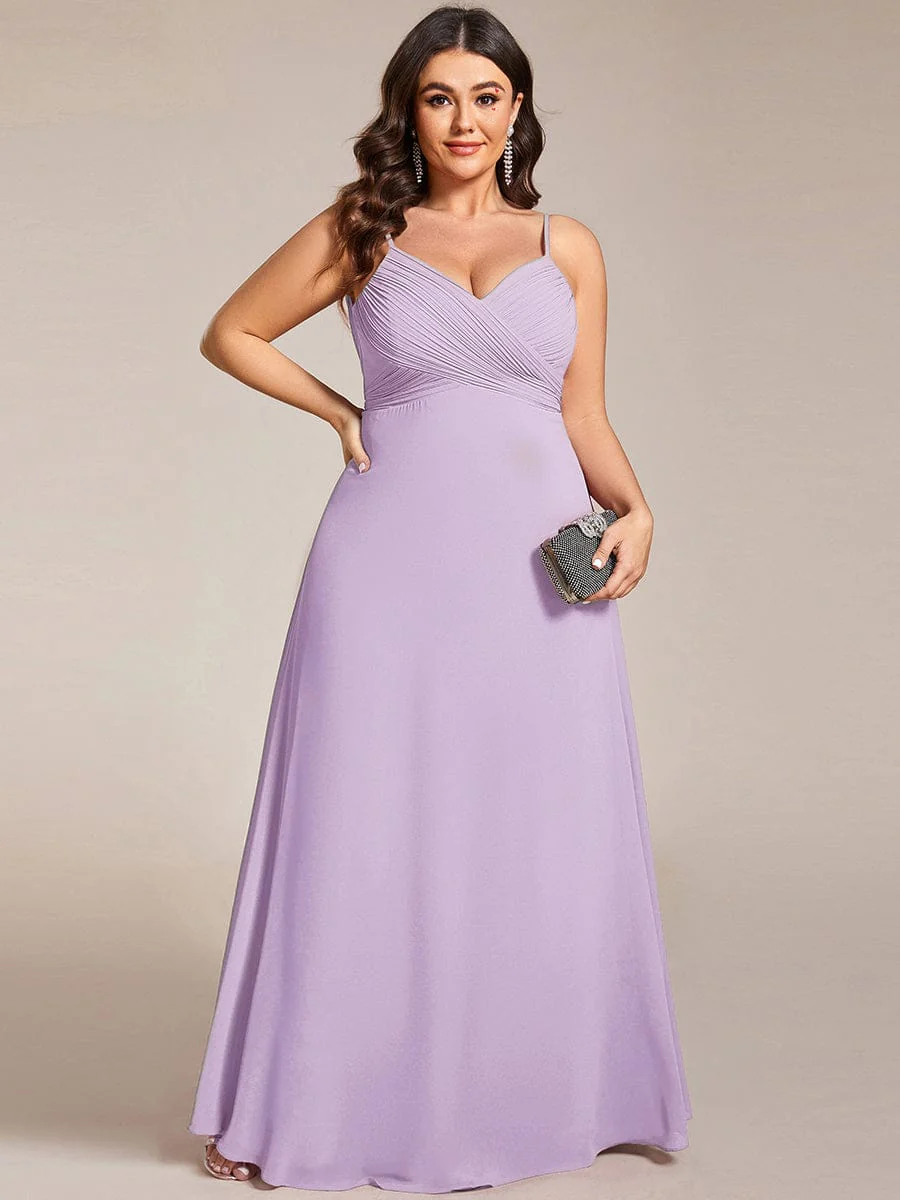 pretty NOVA|Plus Size Pleated Sweetheart Backless Floor Length Bridesmaid Dress - Image 83