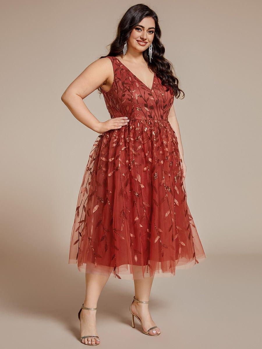 pretty ROUX|Plus Size Sleeveless Sequin A-Line Midi Wedding Guest Dress - Image 20