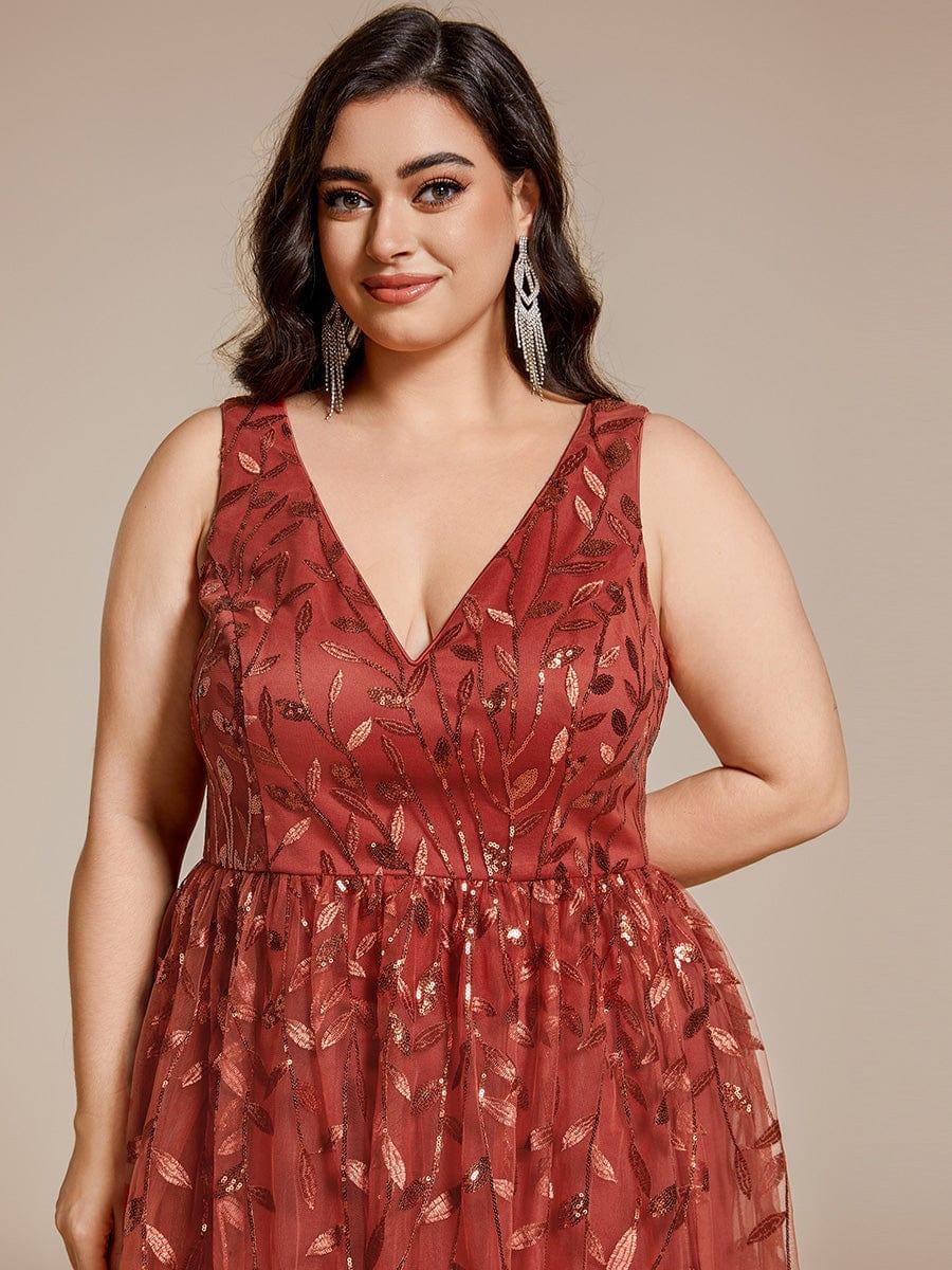 pretty ROUX|Plus Size Sleeveless Sequin A-Line Midi Wedding Guest Dress - Image 21
