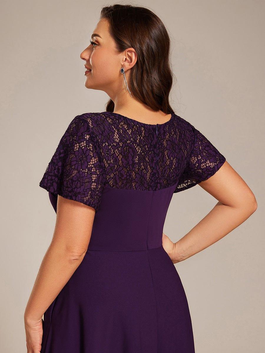 pretty EVIE|Plus Size Hollow Out Midi Wedding Guest Dress With Pockets - Image 8