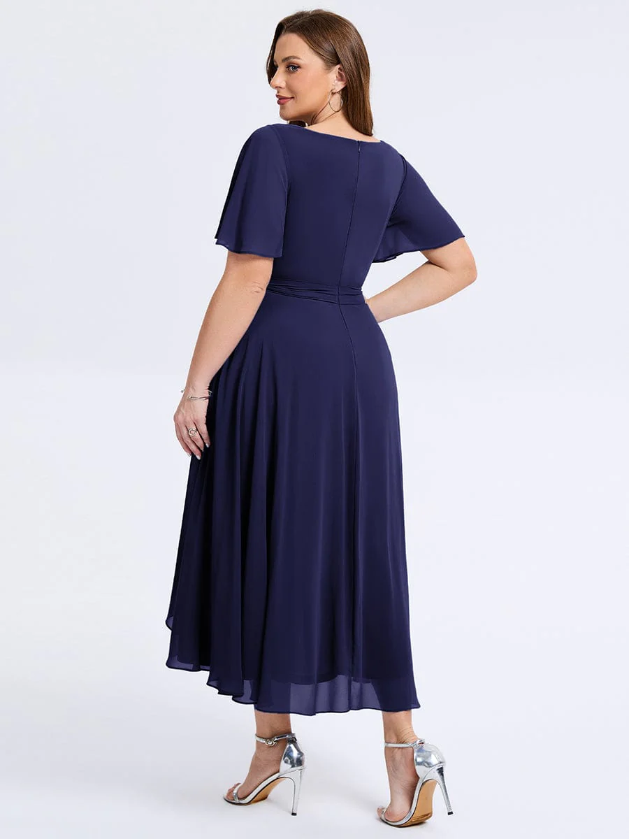 pretty MARISELLE|Plus Size Tie Knot High-Low Wedding Guest Dress - Image 17