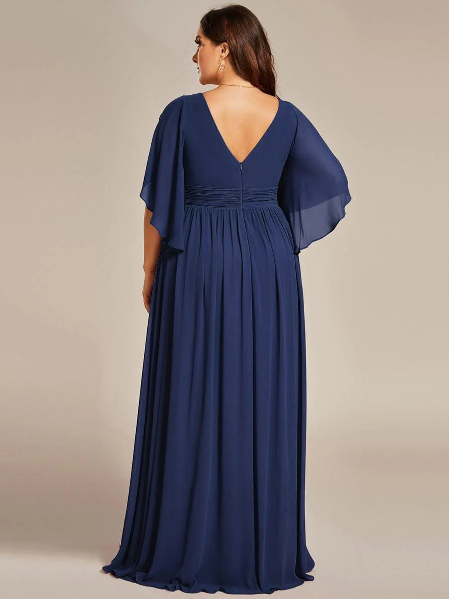 pretty ELYAN|Plus Size V-Neck A-Line Chiffon Bridesmaid Dress - Image 21