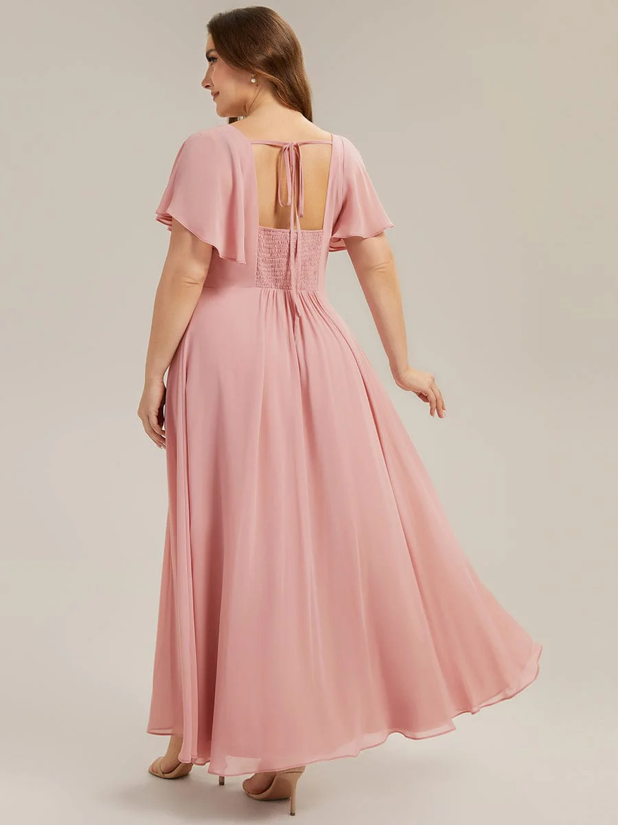 ever AVIEL|Ruched Chiffon Ruffle Sleeve Dress - Image 27