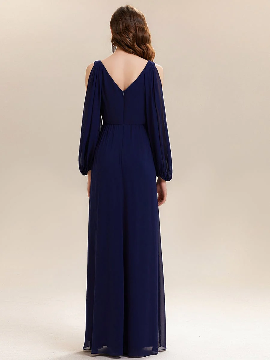 ever MARINA|Rhinestone Embellished Chiffon Lantern Sleeve Dress - Image 22
