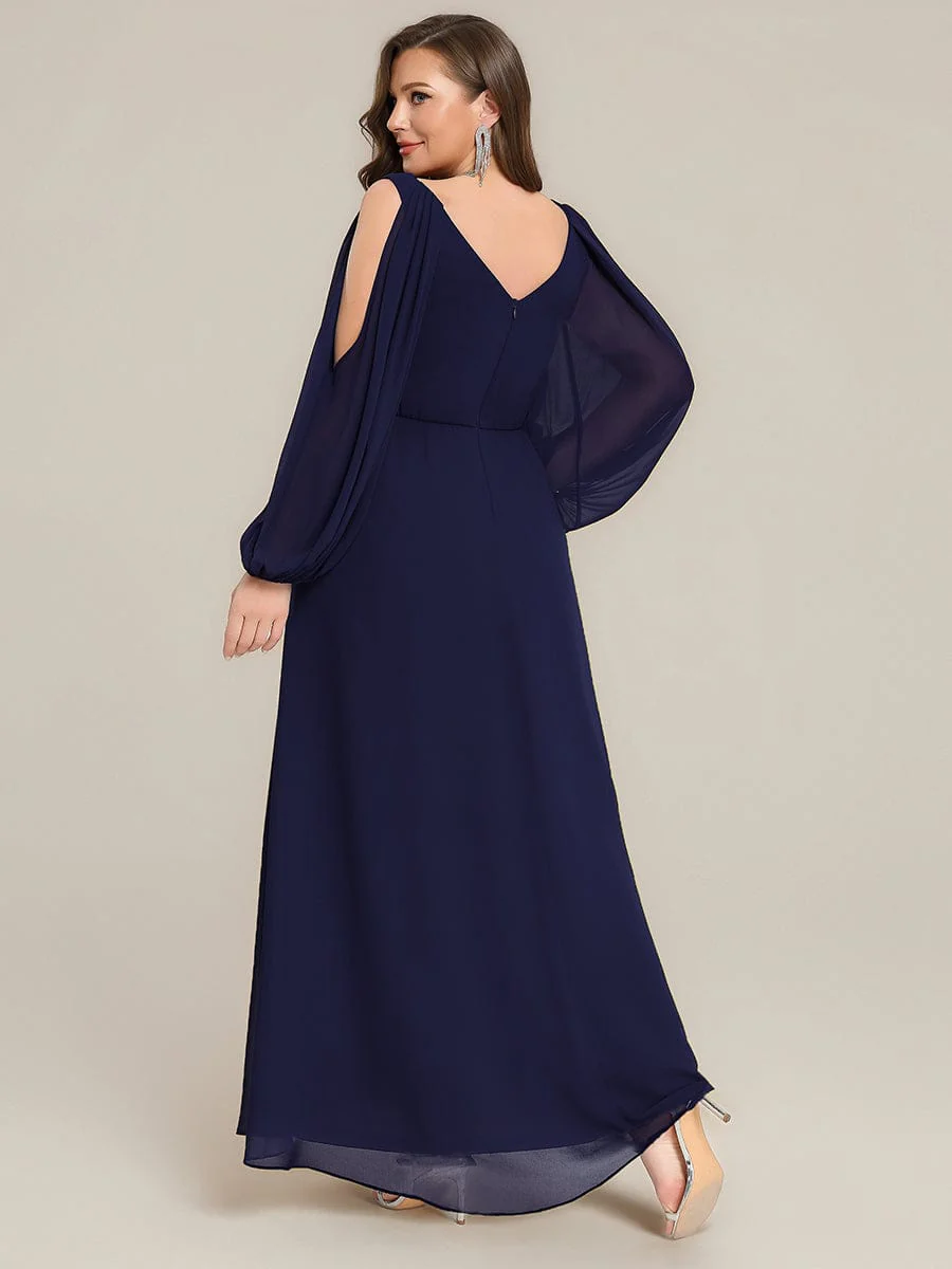 ever MARINA|Rhinestone Embellished Chiffon Lantern Sleeve Dress - Image 27