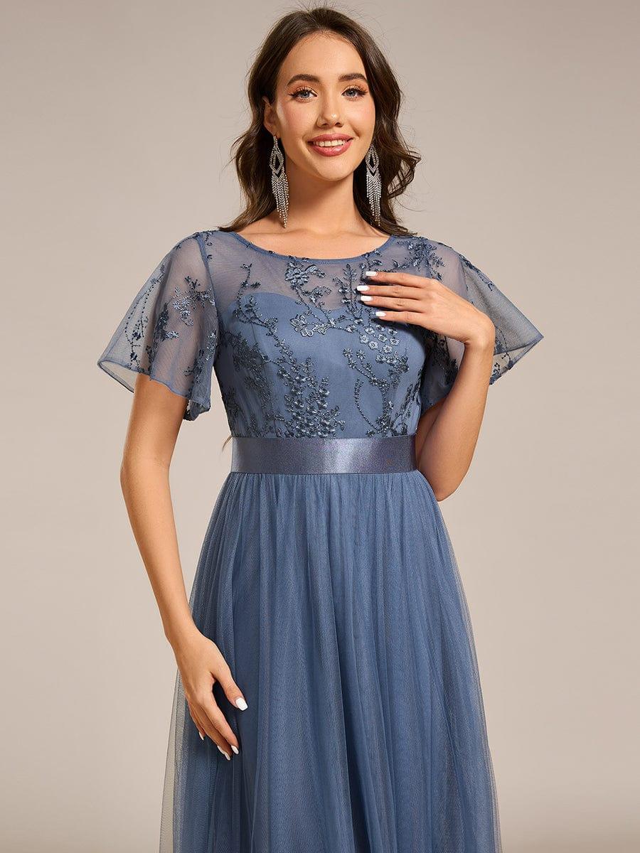 ever MARA|Round Neck Embellished Midi Tulle Bridesmaid Dress - Image 14