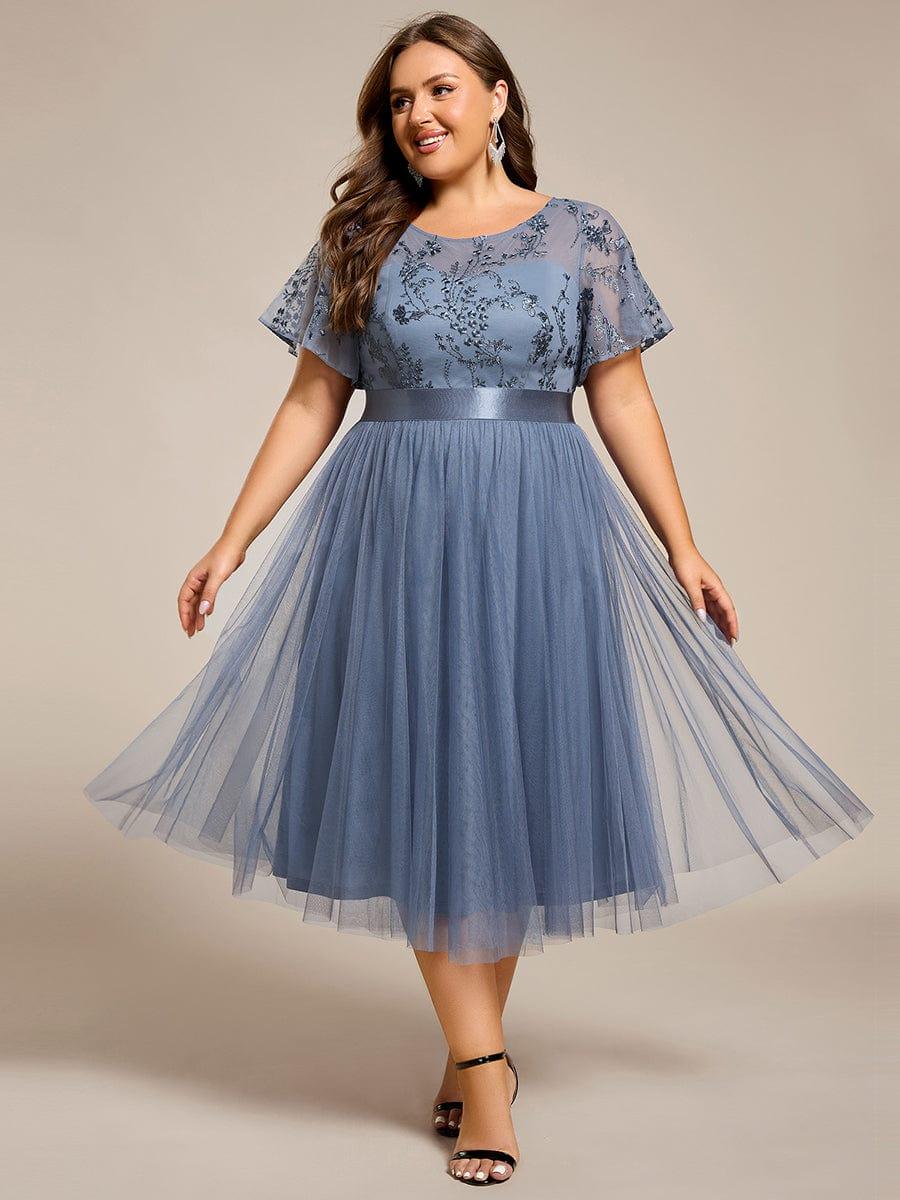 ever MARA|Round Neck Embellished Midi Tulle Bridesmaid Dress - Image 21
