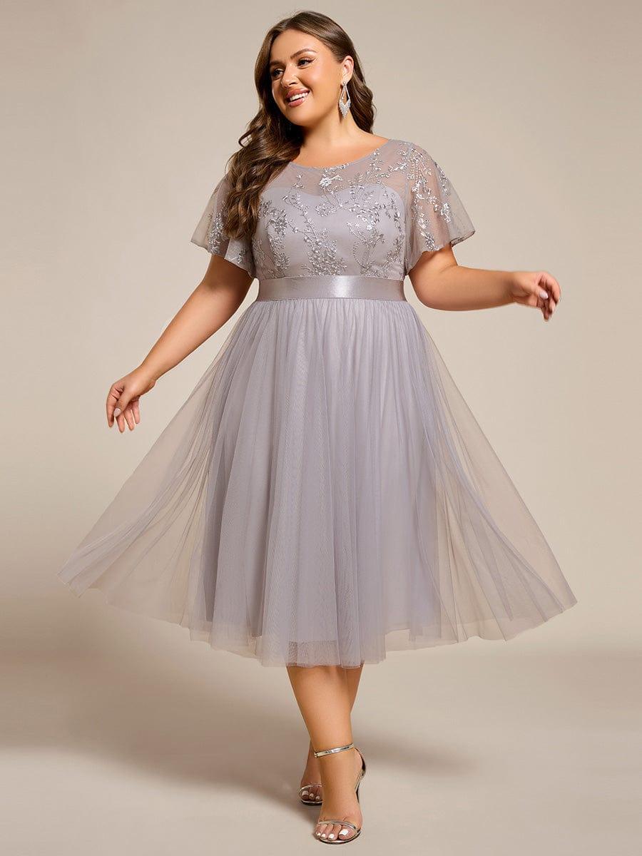 ever MARA|Round Neck Embellished Midi Tulle Wedding Guest Dress - Image 26