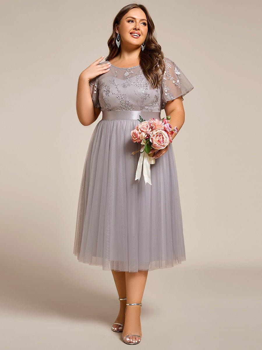 ever MARA|Round Neck Embellished Midi Tulle Wedding Guest Dress - Image 29