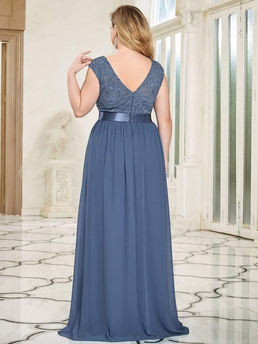 Round Neck Lace Bodice Bridesmaid Dress(Final Sale) - Image 32