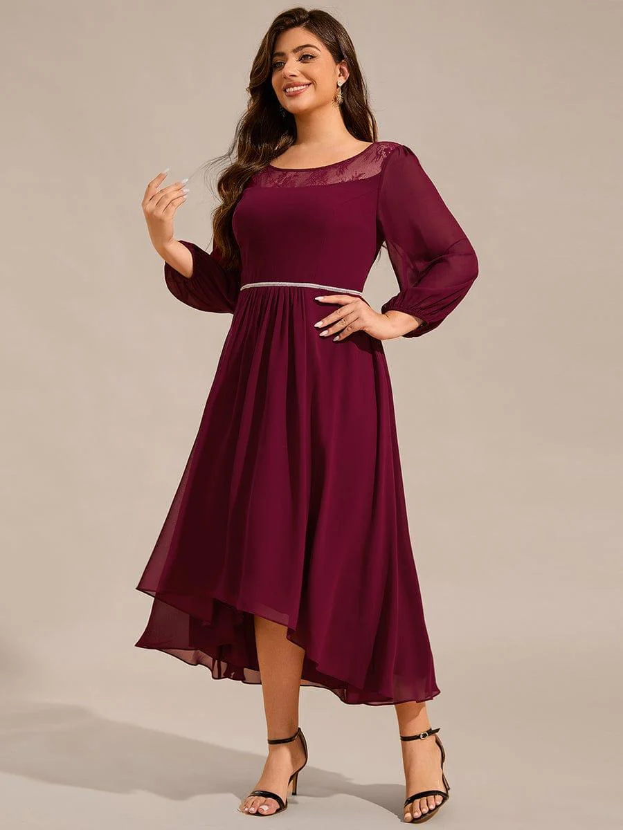 ever AMYRA|Long Sleeve Chiffon High Low Wedding Guest Dress(Final Sale) - Image 19