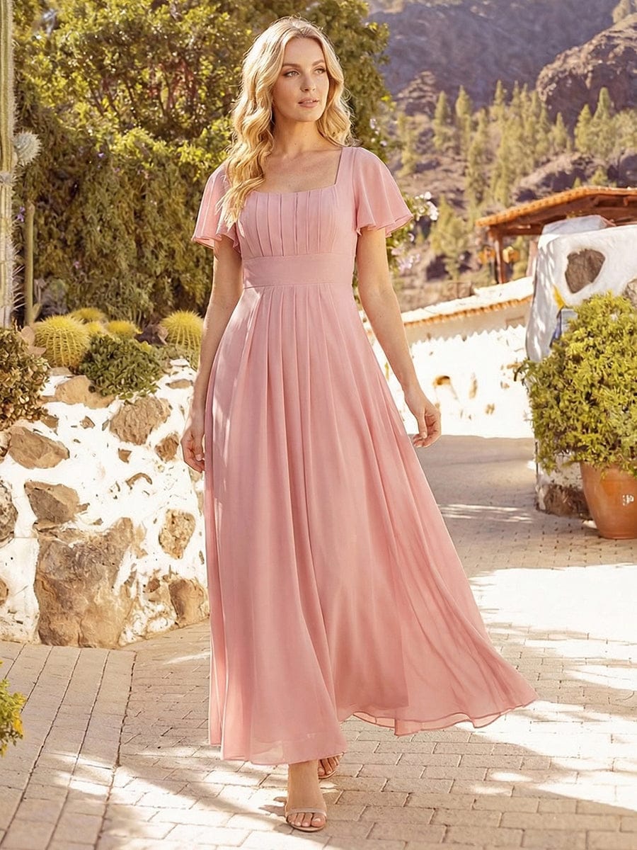 ever AVIEL|Ruched Chiffon Ruffle Sleeve Dress - Image 20