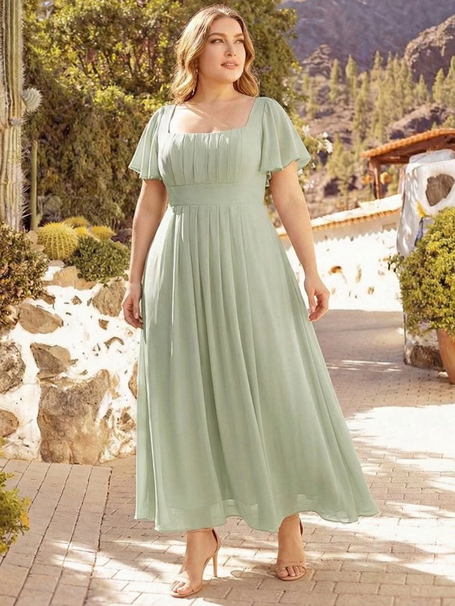 ever AVIEL|Ruched Chiffon Ruffle Sleeve Dress - Image 33