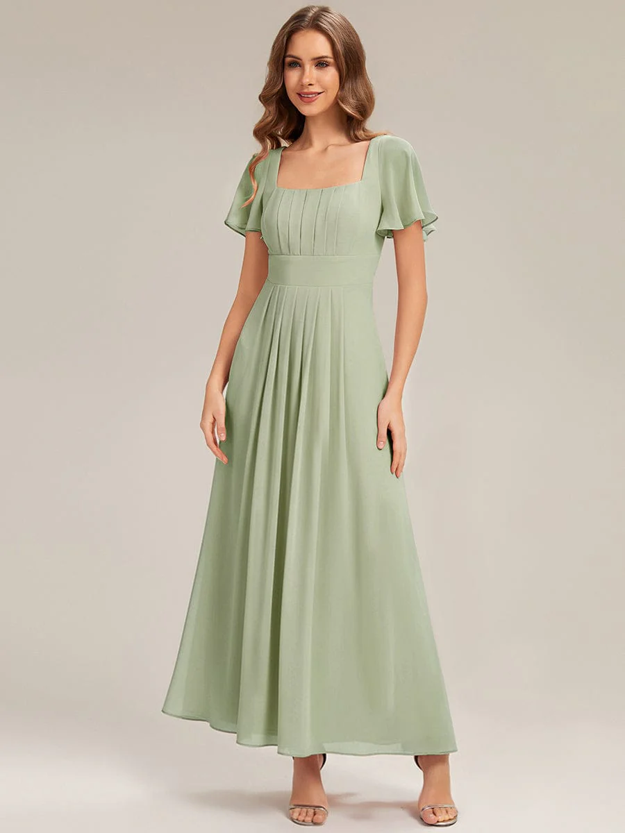 ever AVIEL|Ruched Chiffon Ruffle Sleeve Dress - Image 37