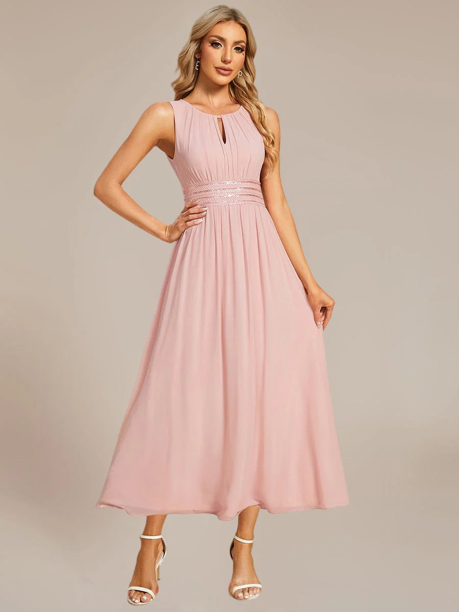 ever LIORAEL|Ruched Chiffon Midi Bridesmaid Dress - Image 24