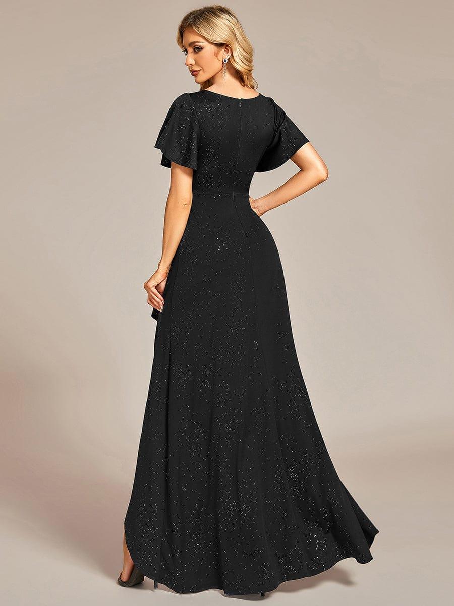 ever MELODÉ|Ruffle Sleeves V Neck High Low Wedding Guest Dress - Image 13