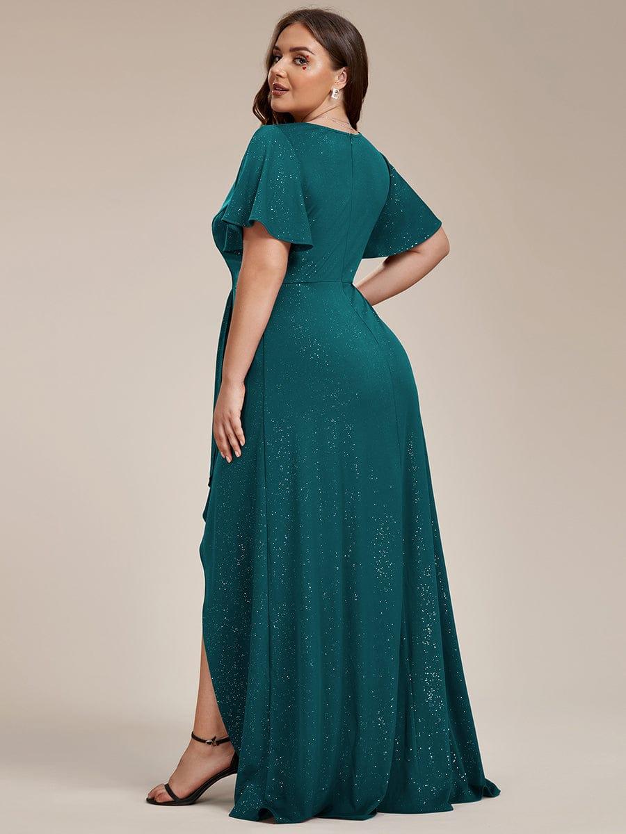 ever MELODÉ|Ruffle Sleeves V Neck High Low Wedding Guest Dress - Image 53