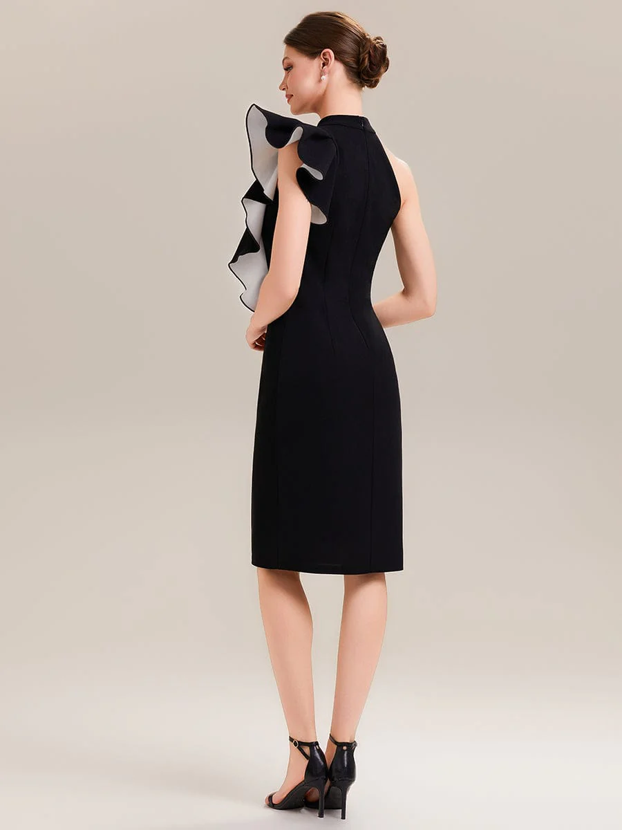 ever OBSIDIAN|Ruffled Knit Sleeveless Dress - Image 3
