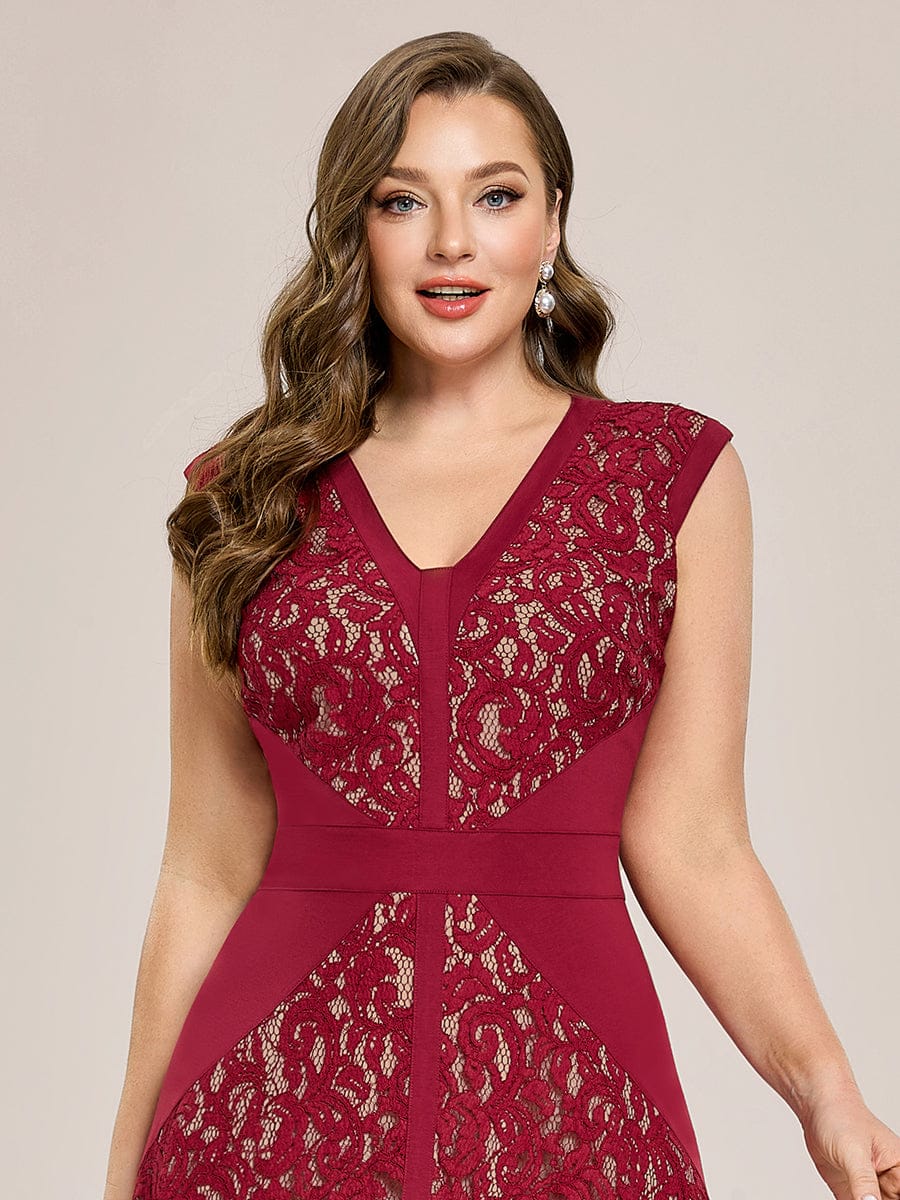 ever TOVE|See-through Lace Cap Sleeve Dress - Image 13