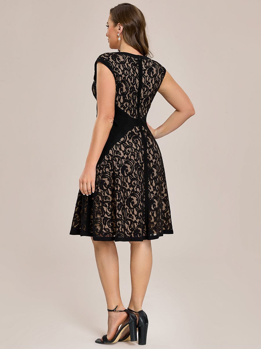 ever TOVE|See-through Lace Cap Sleeve Dress - Image 19