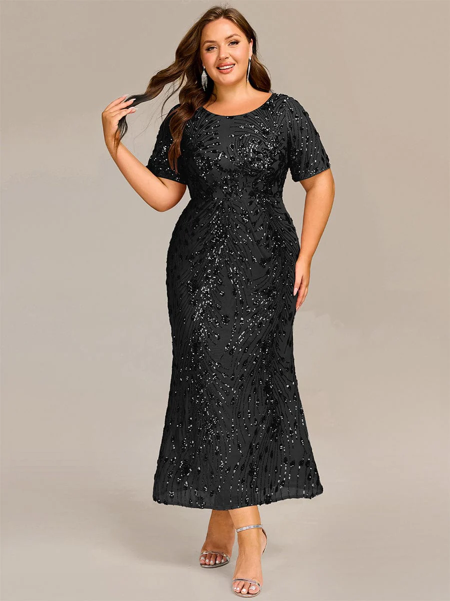 ever HAYLEN|Sequin Mermaid Round Neck Evening Dress - Image 32