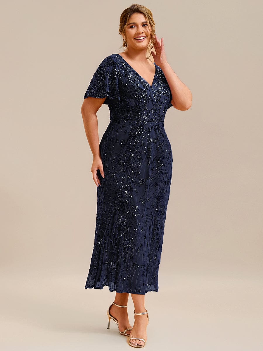 ever PALMER|Sequin Ruffle Sleeve Evening Dress - Image 79