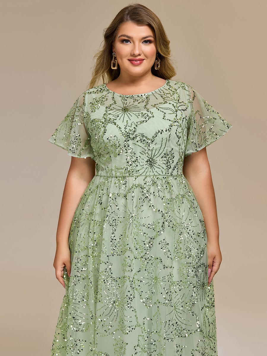 ever ADEL|Sequin Ruffle Sleeve Wedding Guest Dress - Image 18