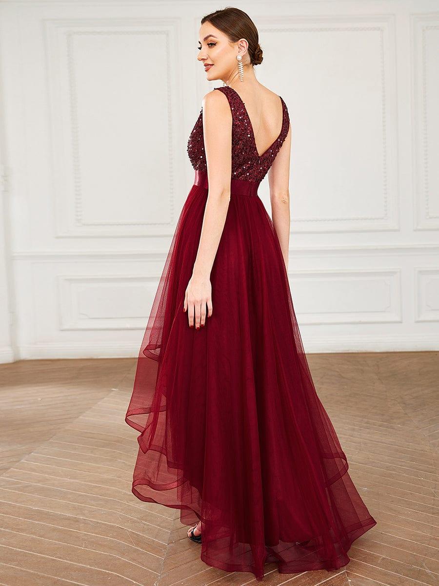 ever CALLIE|Sequin V-Neck Sleeveless High Low Evening Dress - Image 20